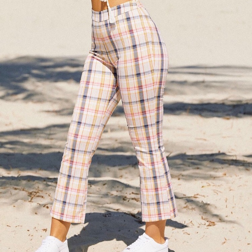 UO Leila Plaid Kick Flare Pant